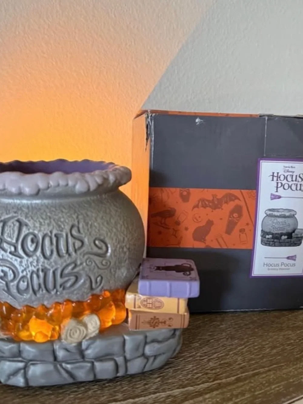 Disney Hocus Pocus Gray Cauldron with Purple and Orange Accents
